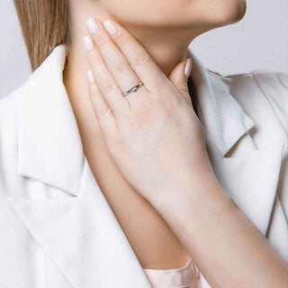 Сребърен годежен пръстен с брилянт - 0,008ct