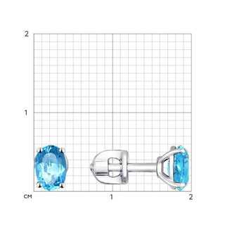 Сребърни обеци - Blue topaz classy
