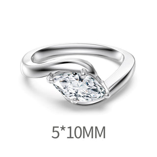 Сребърен пръстен с цирконий - Marquise Solitaire