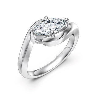 Сребърен пръстен с цирконий - Marquise Solitaire