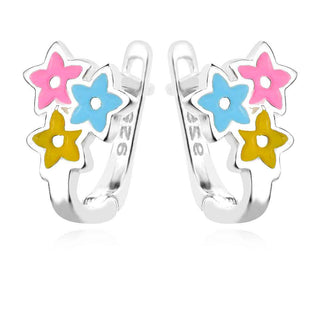 сребърни обеци, емайл, подходящи за дете, звезди