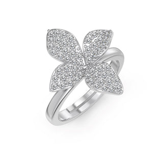 Сребърен пръстен цвете с цирконии - Flora Sparkle