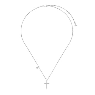 Сребърно колие с кръст и цирконии - Charm Cross