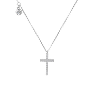 Сребърно колие с кръст и цирконии - Charm Cross