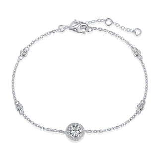 Сребърна гривна с кръгъл акцент и цирконии – Circle Sparkle