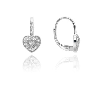 Сребърни обеци - Double Heart Spark