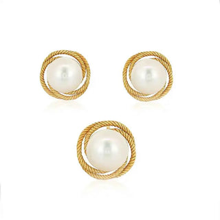 Сребърен комплект - Golden Orbit Pearl