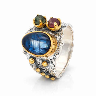 Сребърен пръстен - Kyanite Aura