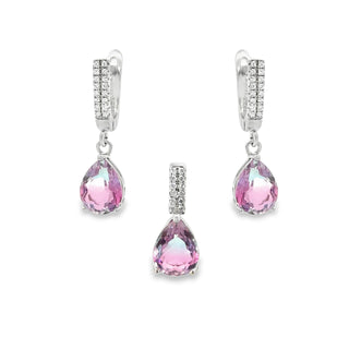 Сребърен комплект - Pink Aurora