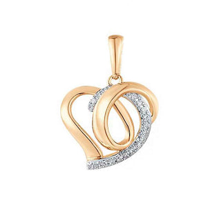 златен медальон, сърце, диаманти, розово злато, sokolov,