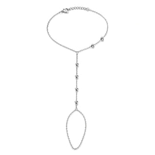 Сребърна гривна-пръстен - Minimal Beads Hand Chain