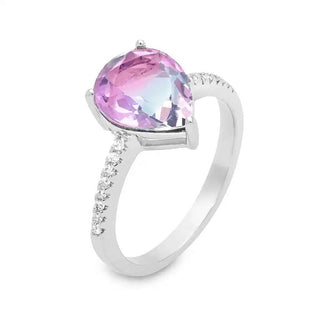 Сребърен пръстен - Pink Aurora