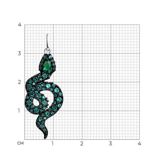 Сребърен медальон -  Green blink snake