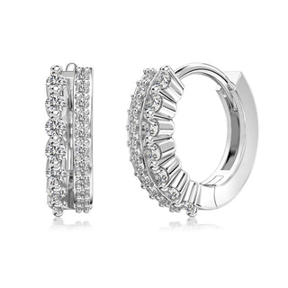 Сребърни обеци халки с цирконии – Full Sparkle Hoops