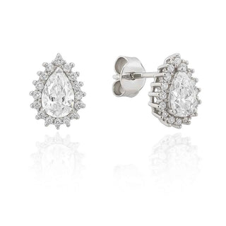 Сребърни обеци - Teardrop Halo Spark