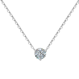 Сребърно колие - Solitaire Moissanite