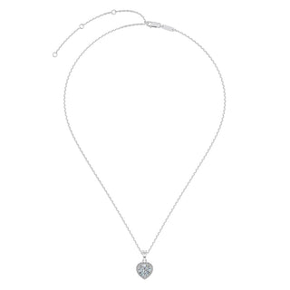 Сребърно колие - Brilliant Moissanite Heart