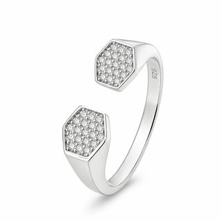 Сребърен пръстен - Hexa Glow Pinky