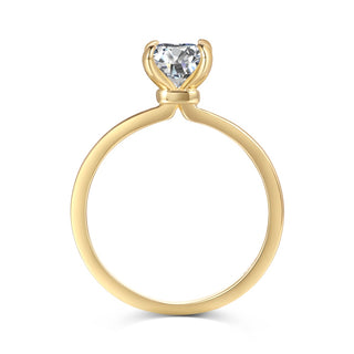 Сребърен пръстен с позлата и цирконий радиант - Aria Solitaire