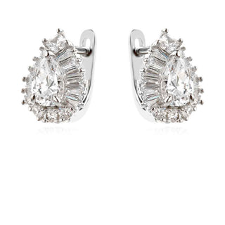 сребърни обеци, обеци по ухото, цирконий, родиево покритие