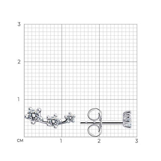 Сребърни обеци - Tre CZ