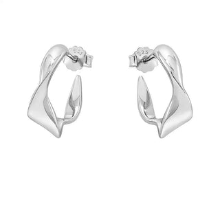 Сребърни обеци - Sculpted Hoops