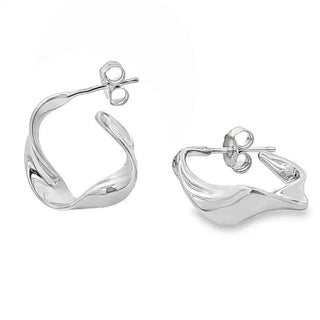 Сребърни обеци - Sculpted Hoops