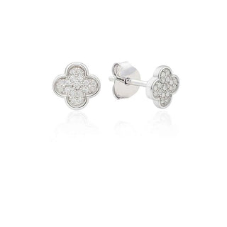 Сребърни обеци - Mini Clover Glow