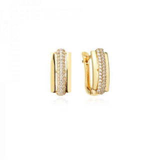 златни обеци, цирконий