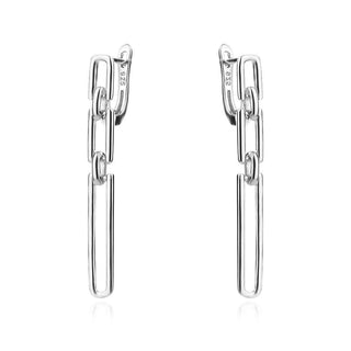 сребърни обеци, висящи обеци, родиево покритие, без камък,