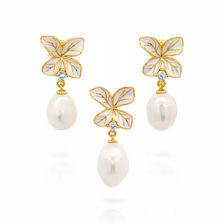 Сребърен комплект - Golden Petals