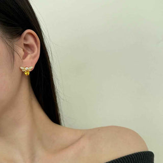 Сребърни обеци - Honey Bee Glow