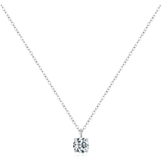Сребърно колие - Moissanite Solitaire