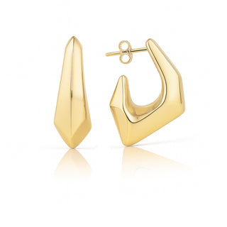 Сребърни обеци - Sculptural Hoops