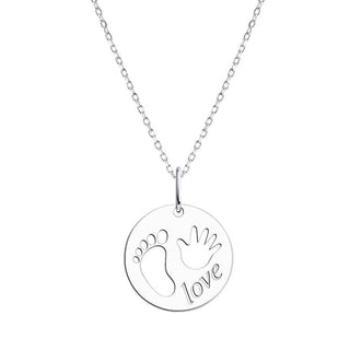 сребърно колие, краче, ръчичка, родиево покритие, sokolov,