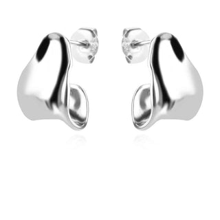 сребърни обеци, без камък, родиево покритие