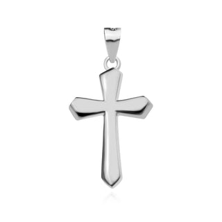 сребърен кръст, без камък, родиево покритие