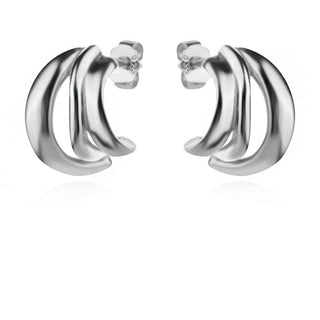 сребърни обеци, без камък, родиево покритие