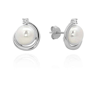 Сребърни обеци - Pearl Orbit