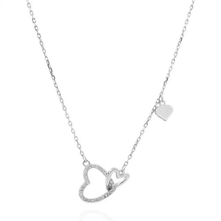 Сребърно колие - Linked Hearts
