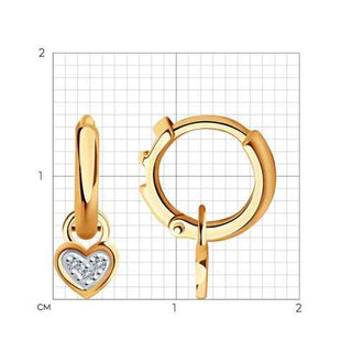 Златни обеци с диаманти - Dia Hearts