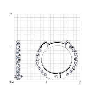 Сребърни обеци - CZ hoops Reni