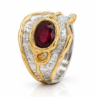 Сребърен пръстен - Riverstone Ruby