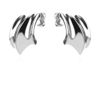 сребърни обеци, без камък, родиево покритие