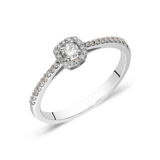 златен пръстен, диамант, бяло злато, годежен пръстен