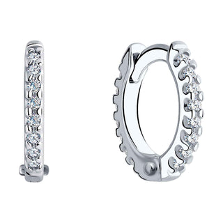 Сребърни обеци - CZ hoops Reni