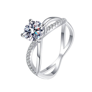 Сребърен пръстен - Moissanite Twist