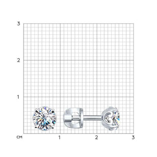 Сребърни обеци - CLASSIC CZ SWAROVSKI 6ММ/K
