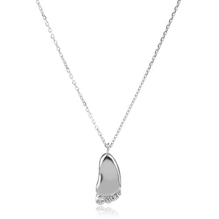 нежно сребърно колие, циркон, краче, родиево покритие,