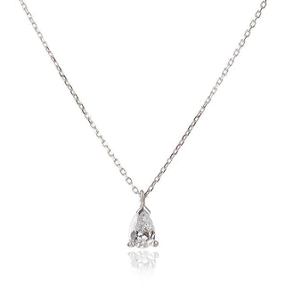 сребърно колие капчица, капка, CZ Swarovski,